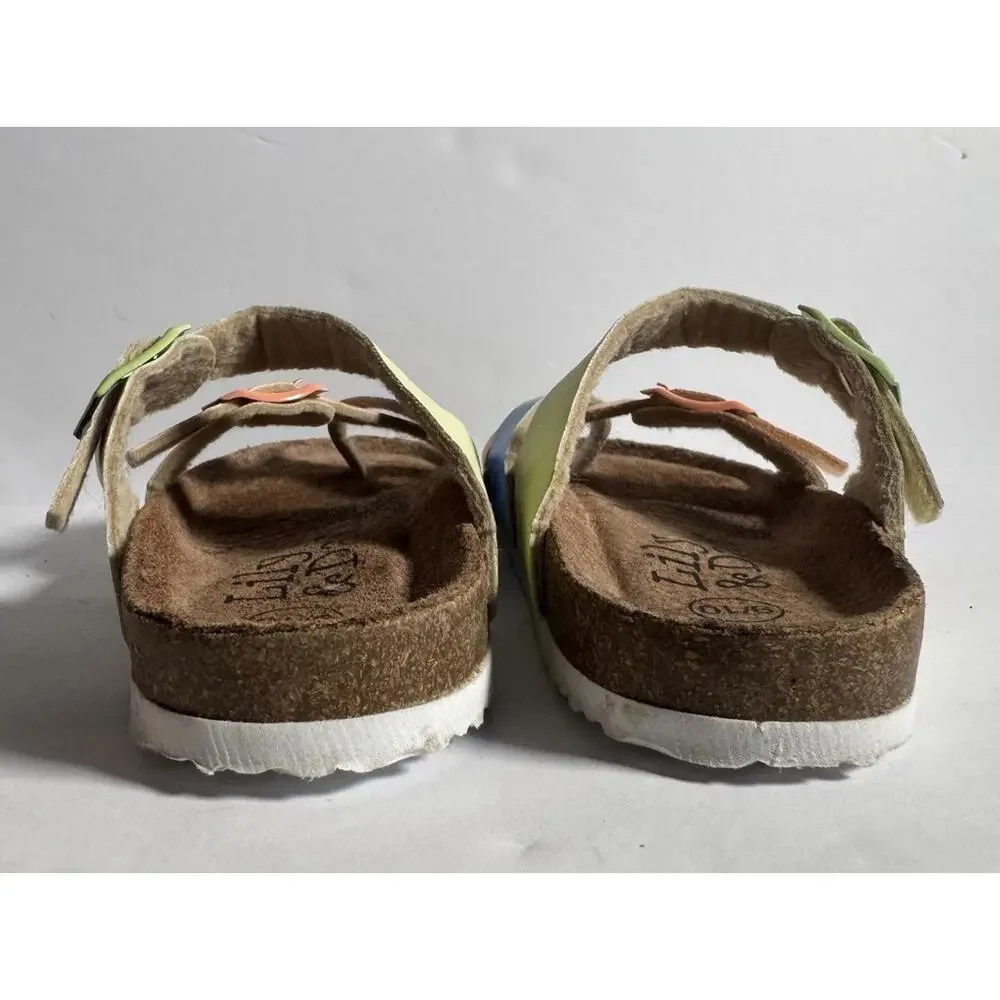 Lily & Dan Toddler Girls Size 9/10 Multicolor Buckle Strappy Sandals